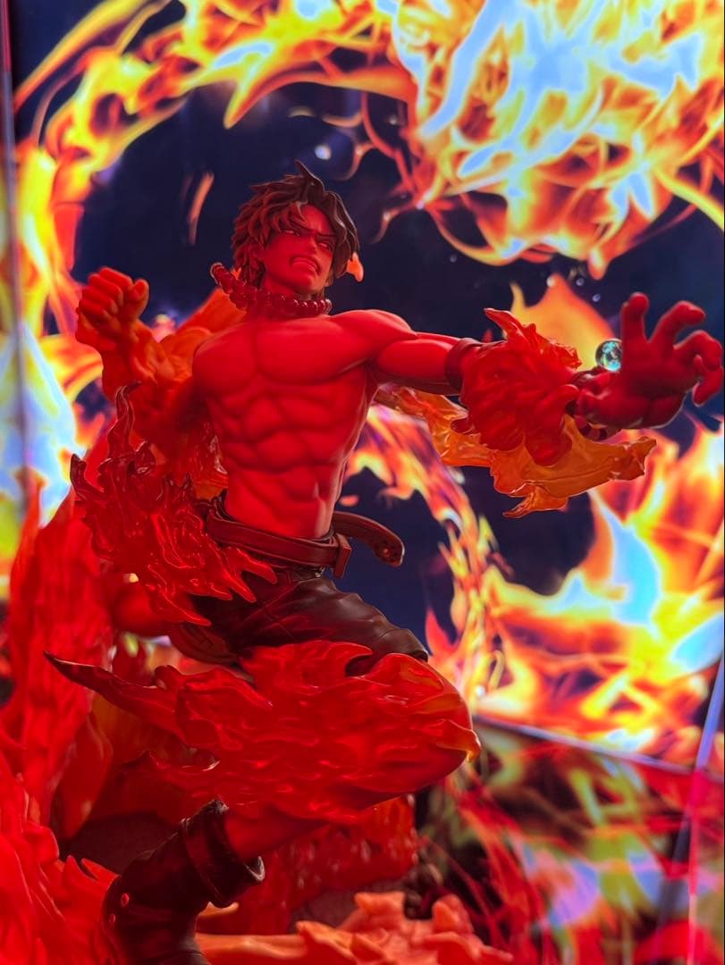 POP MAXIMUM ワンピース フィギュア エース 火拳 LEDケース付き