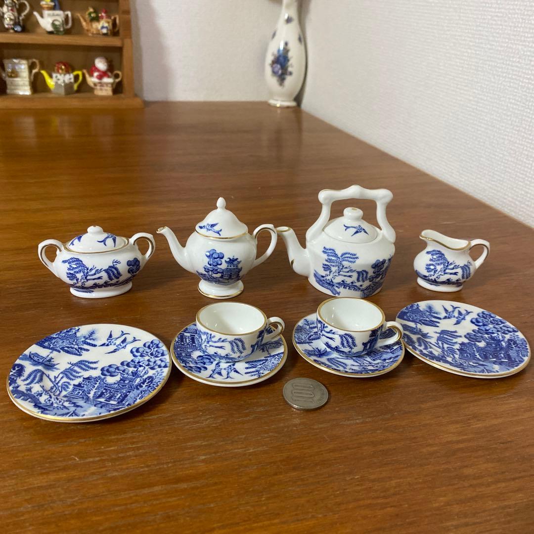 コールポート ブルー　ウィロー ミニチュア　コーヒーセット