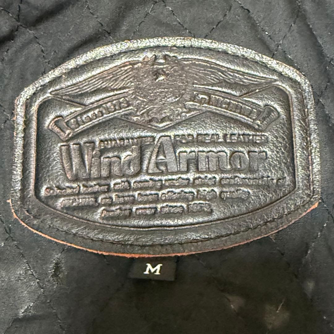 美品⭐️Wind Armor 茶芯 立体スカル&ファイヤーパターン ライダース