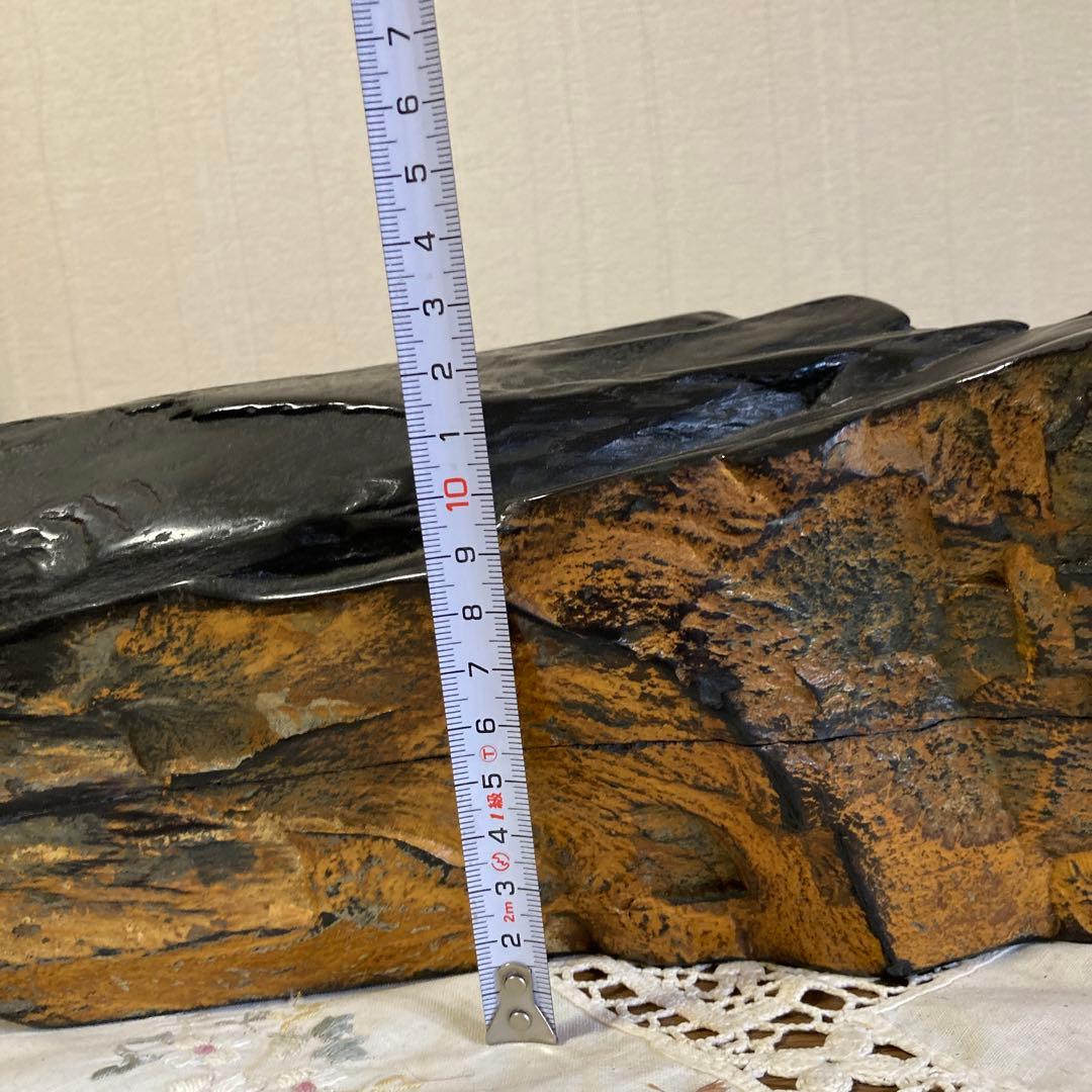 龍渓石硯　超大型共蓋付　美品　錆び色綺麗　翠川希石