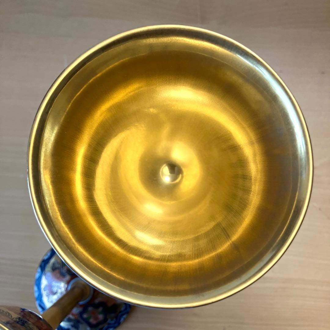 其泉作　極錦金彩古伊万里　日肥 其泉作　昭和年製　ペアワインカップ　元箱