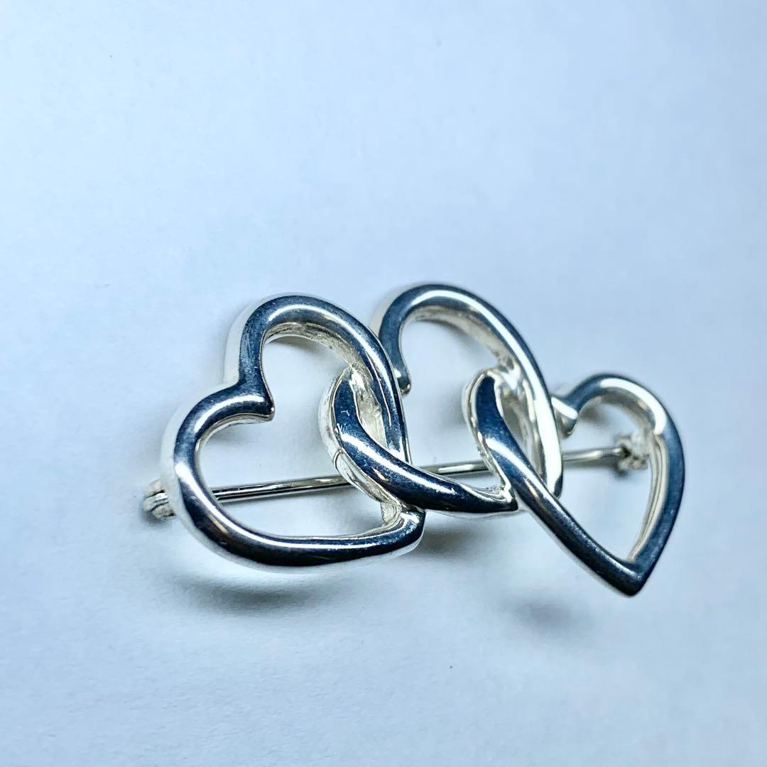 美品 ティファニー トリプルハート ブローチ ピンバッジ シルバー 925