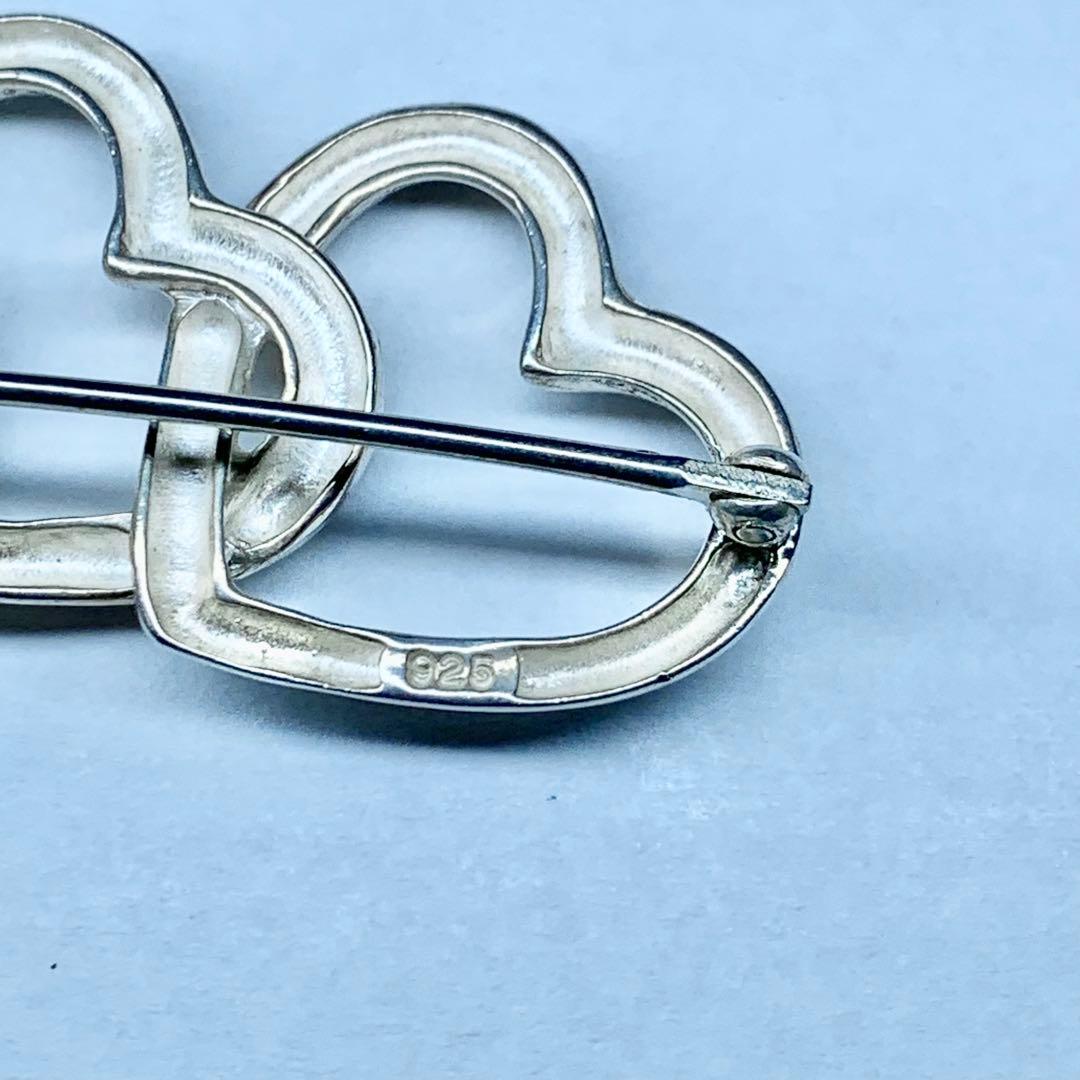 美品 ティファニー トリプルハート ブローチ ピンバッジ シルバー 925