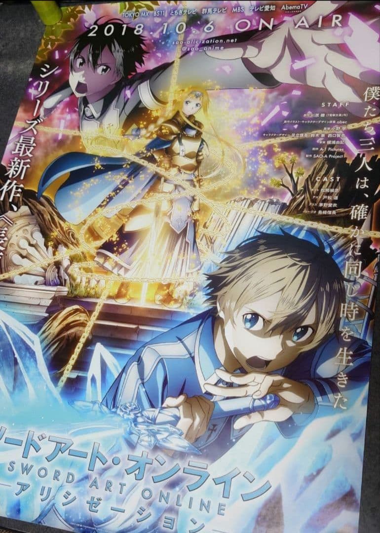 【非売品】ソードアート・オンライン アリシゼーション 告知ポスター 2枚組 ❌傷