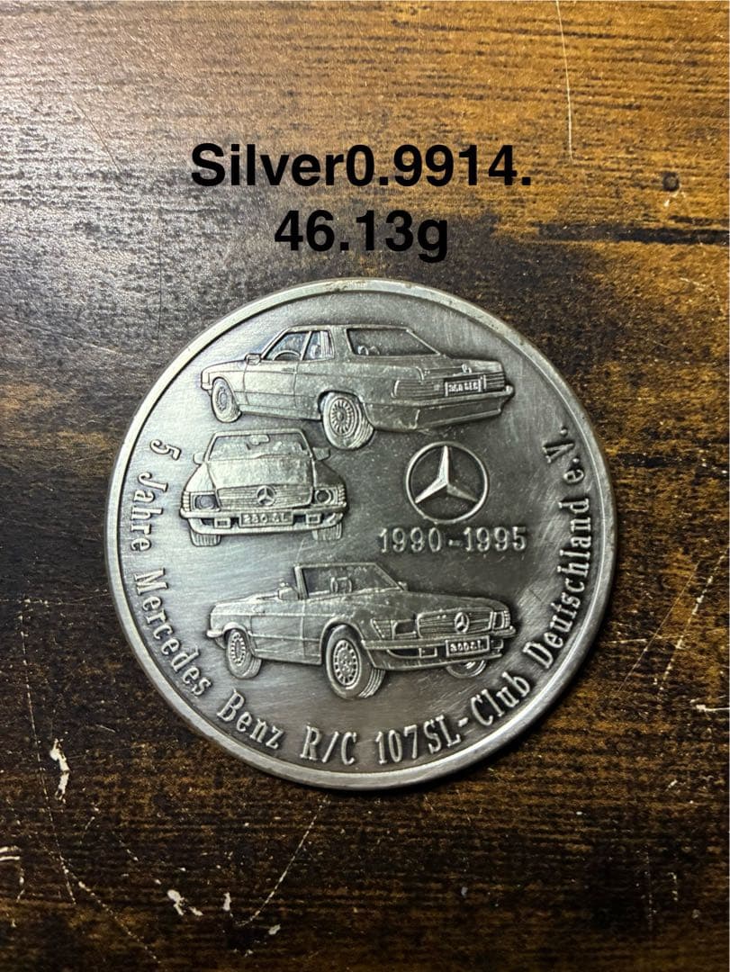 46g メルセデス　オーナーズクラブメダルR/C 107SL-Club 銀メダル