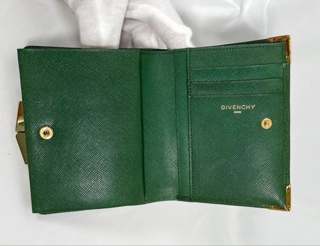 美品 GIVENCHY ジバンシー 二つ折り財布 がま口 ヴィンテージ レザー