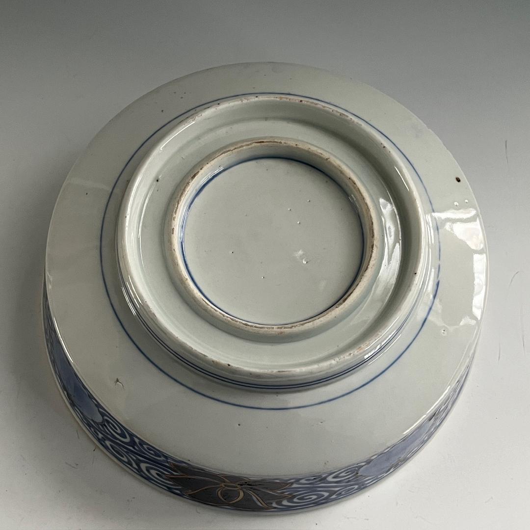 初荷 古伊万里 染付錦 山水文鉢 SN10