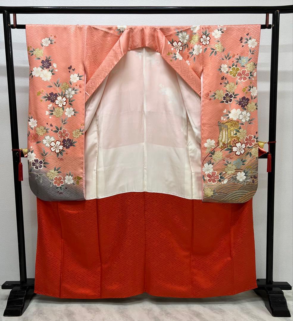 小柄な方に　振り袖　フルセット　別誂長襦袢付　ピンク　成人式　金彩　刺繍　707