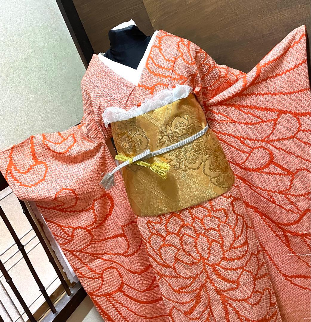 振袖フルセット6点サイズS〜M 総絞り　乱菊　正絹