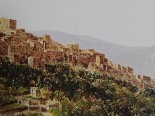 塚越仁慈、【山頂の集落】、希少な画集より、状態良好、新品高級額装付