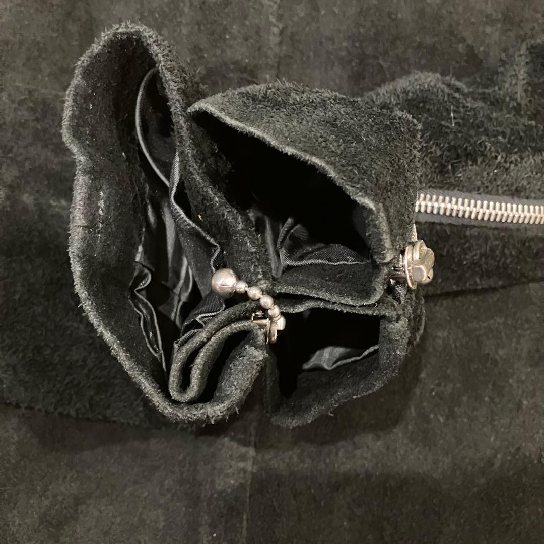 pledge プレッジ　牛革　スエード ブラック シングルライダース　ジャケット