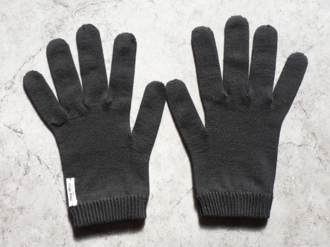 miumiu ミュウミュウ 手袋 コットン 黒 グローブ