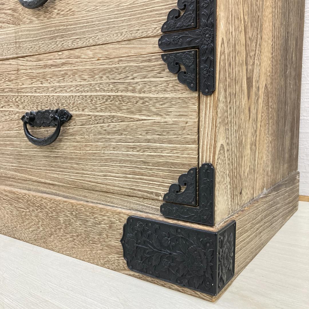 民芸箪笥　工芸タンス　４段　チェスト　古民家　時代風