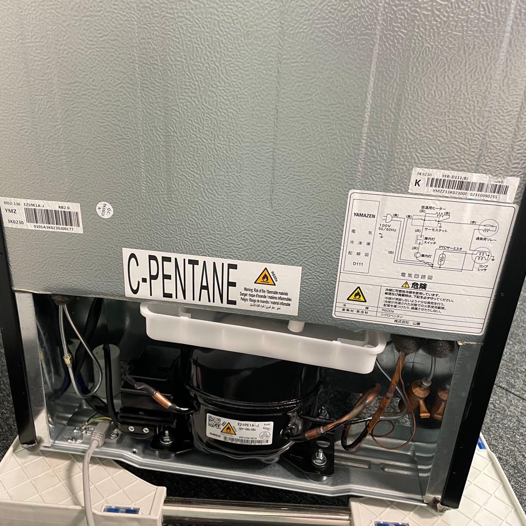 動作確認清掃済　山善　106L　2023年　YFR-D111（B）　直接引取可