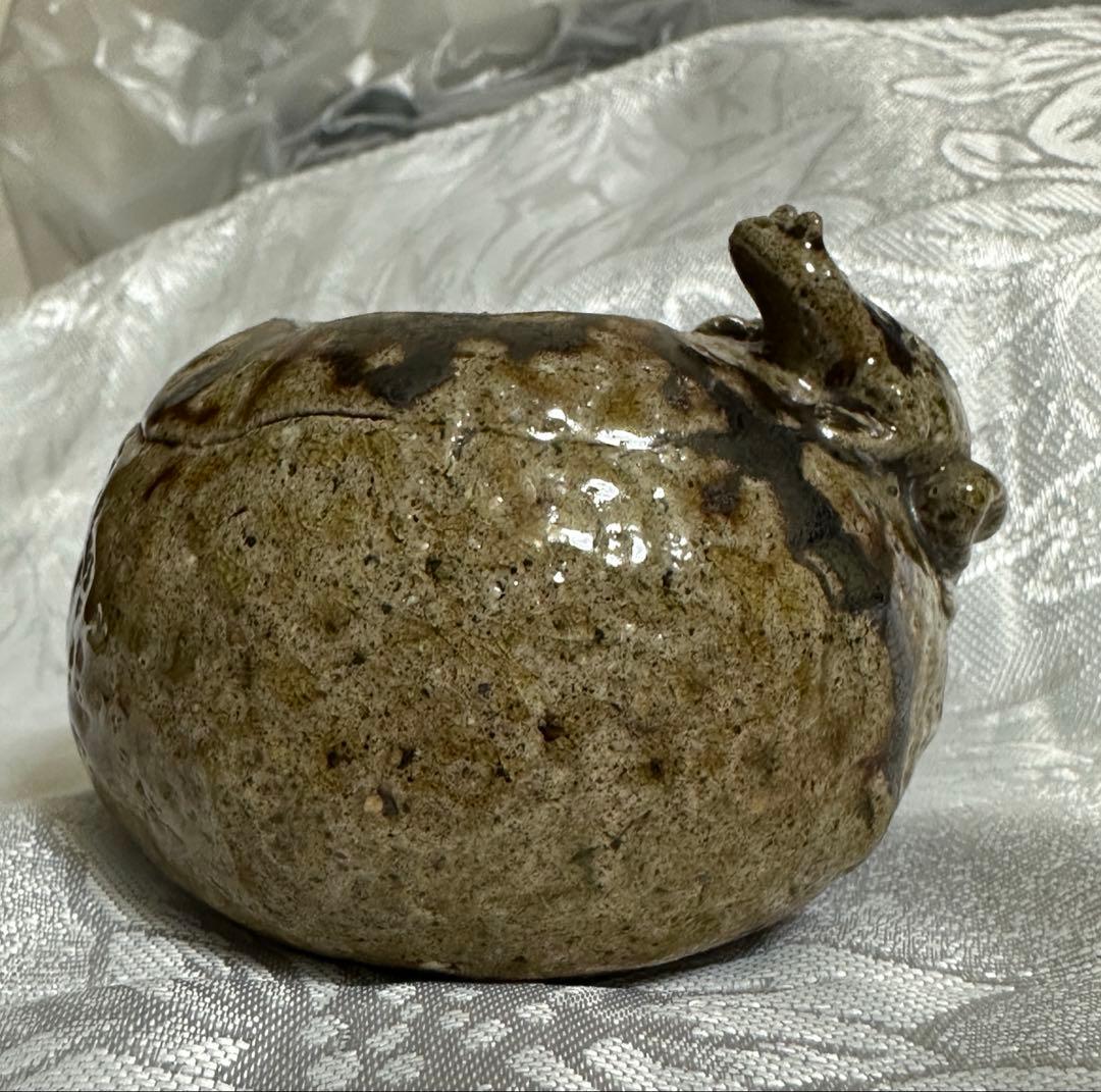 水指　一輪挿し　陶器　落款あり