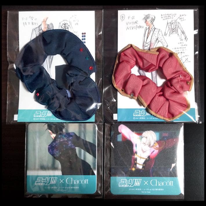 6点[ユーリ!!! on ICE]缶ミラー,衣装生地巾着,シュシュ,コースター