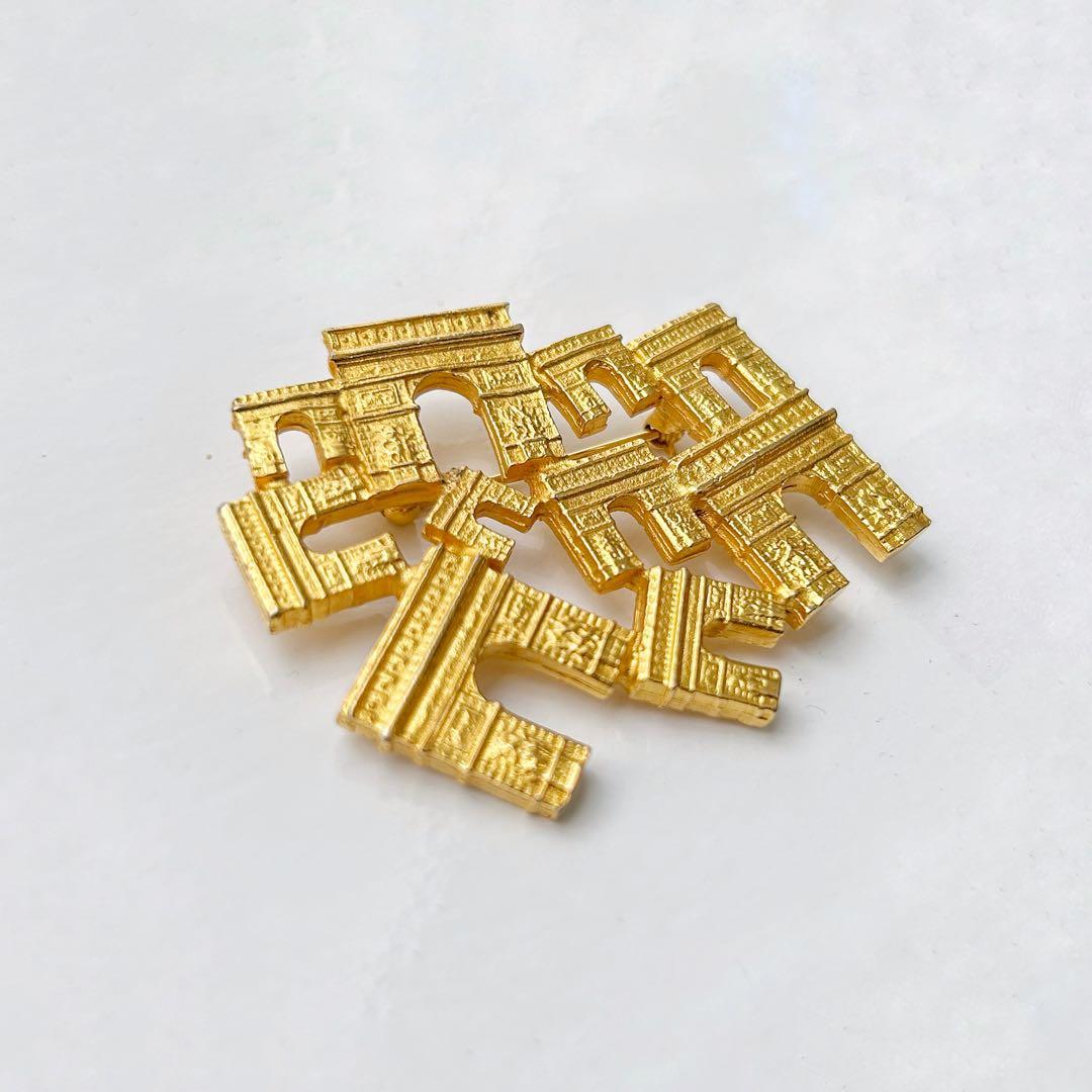 【超希少・美品】CELINE 凱旋門 ブローチ ヴィンテージ ゴールド