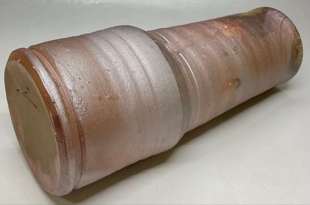 人間国宝　藤原雄　備前花入　備前焼　共箱　共布 　S013