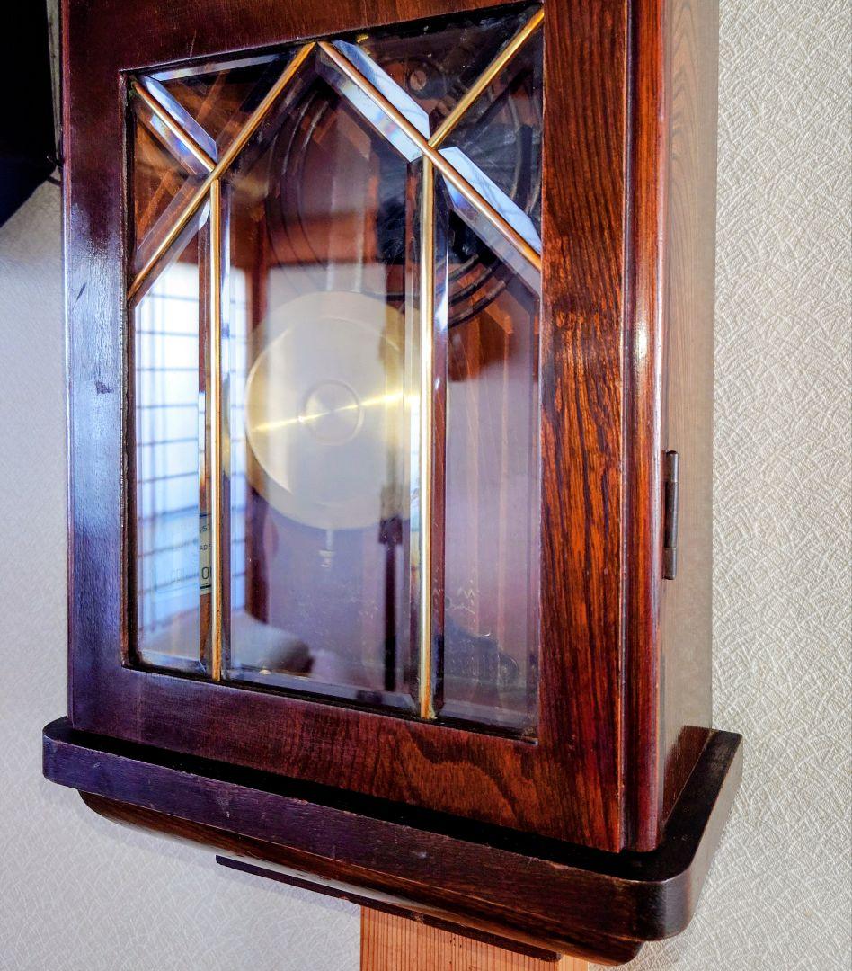 〈完動美品〉舘本時計　7面カットガラス宮型ゼンマイ振り子時計　ボンボン時計古時計