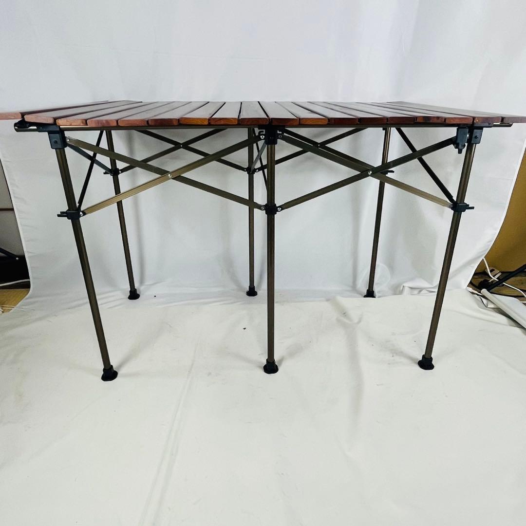 【良品】 Coleman コールマン ウッドロールテーブル 110×70×71