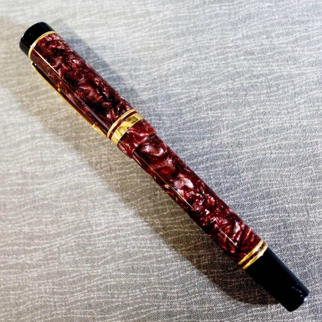 【美品 送料込み】パーカー 万年筆 デュオフォールド ボルドーマーブル