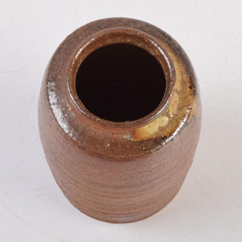 茶道具　信楽焼　清宗作　肩衝茶入　仕覆付　共箱　V　9141