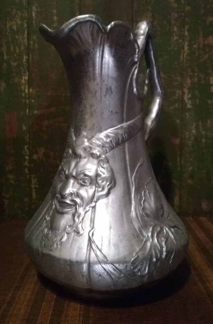 特大アンティーク 悪魔の水差し 花瓶 壺 カラフェアール・ヌーヴォー ロココ