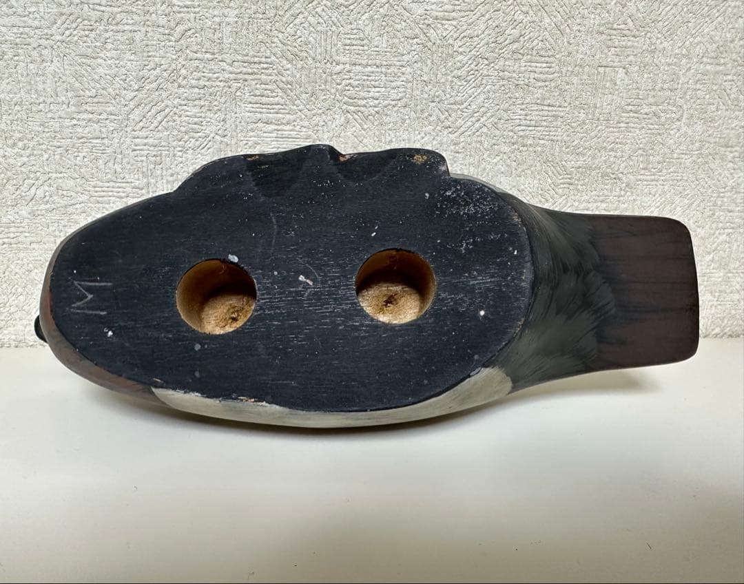 縁起物 天然木 カルガモ 鳥 木彫り置物 カモ 鴨 小鴨 水鳥 バード デコイ