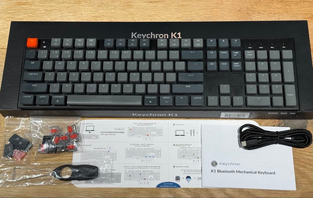 Keychron K1 USキーボードBluetooth＋有線　テンキー付　赤軸
