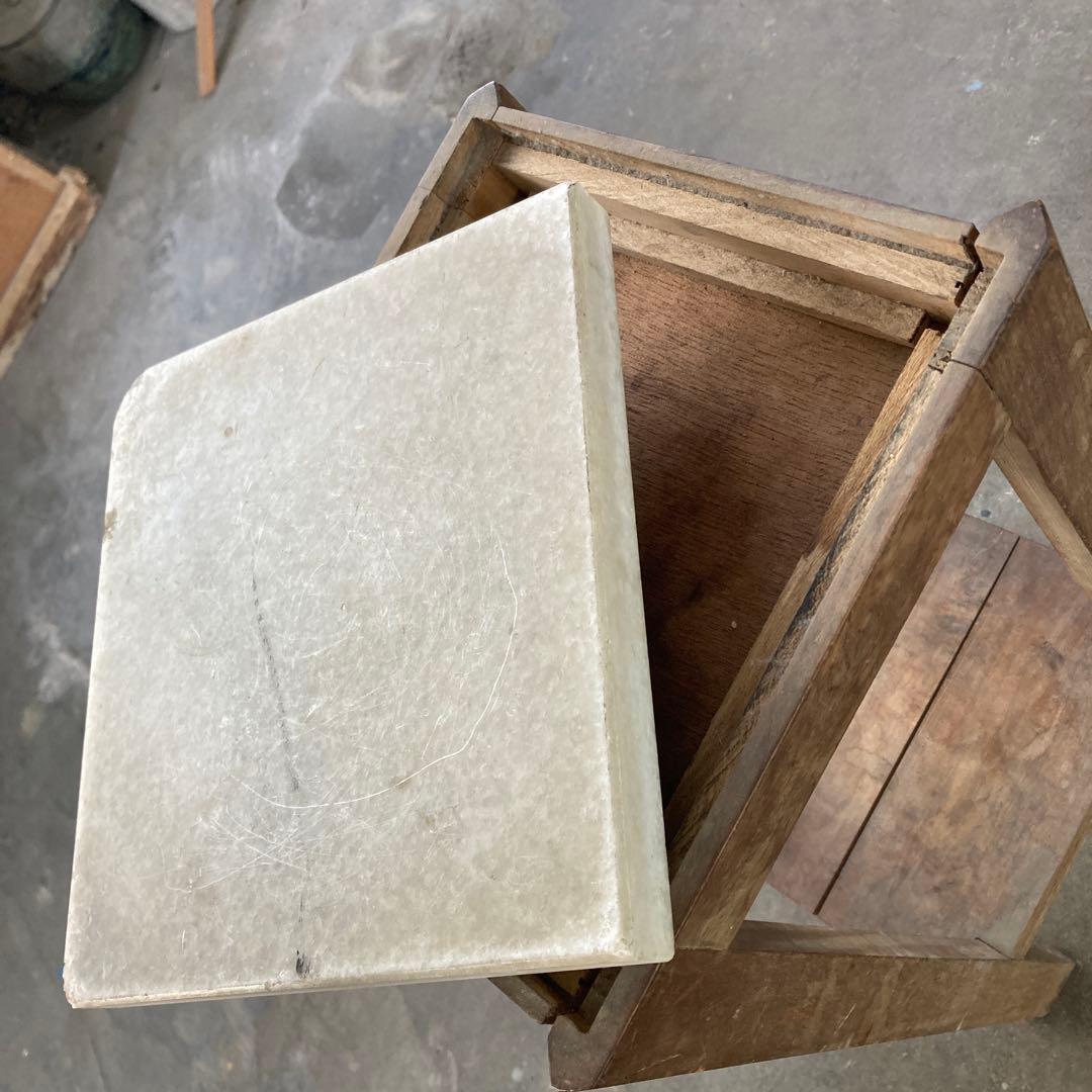和製アンティーク 天板 大理石 飾り台 昭和レトロ 作品台 ディスプレイ