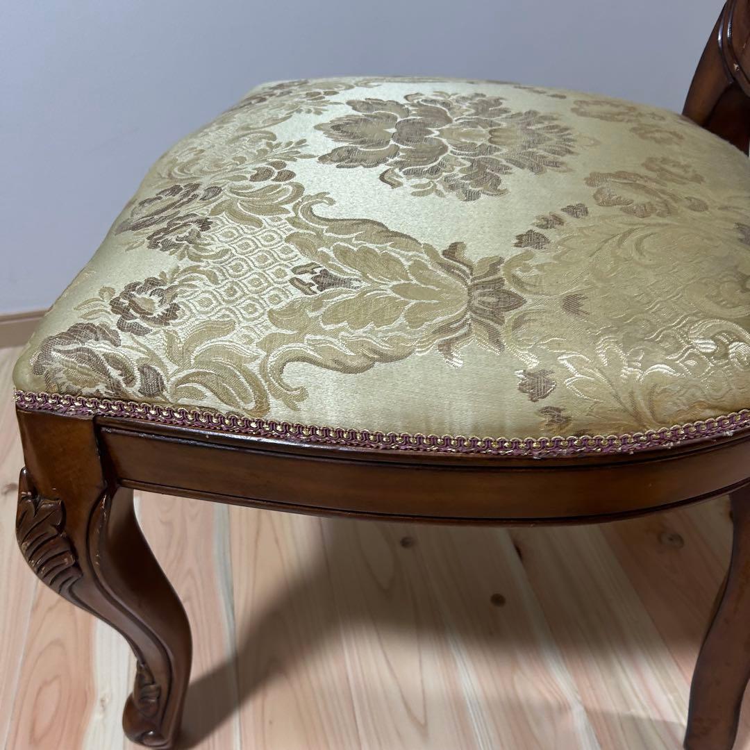 【美品】アンティーク 高級家具　イタリア製 ダイニングチェア　天然木　2脚セット