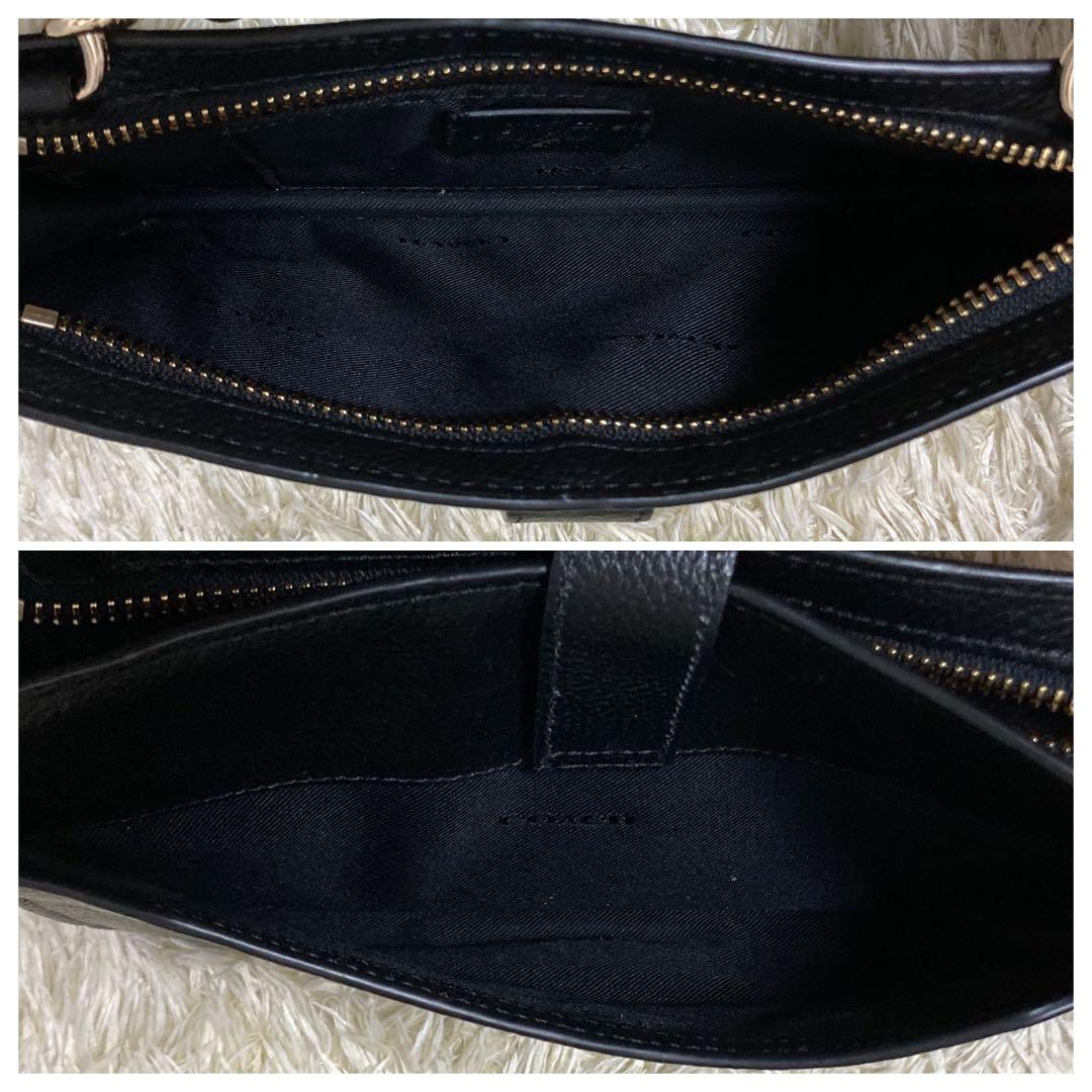 【美品】コーチ ショルダーウォレットバッグ ノア レザー ブラック 財布