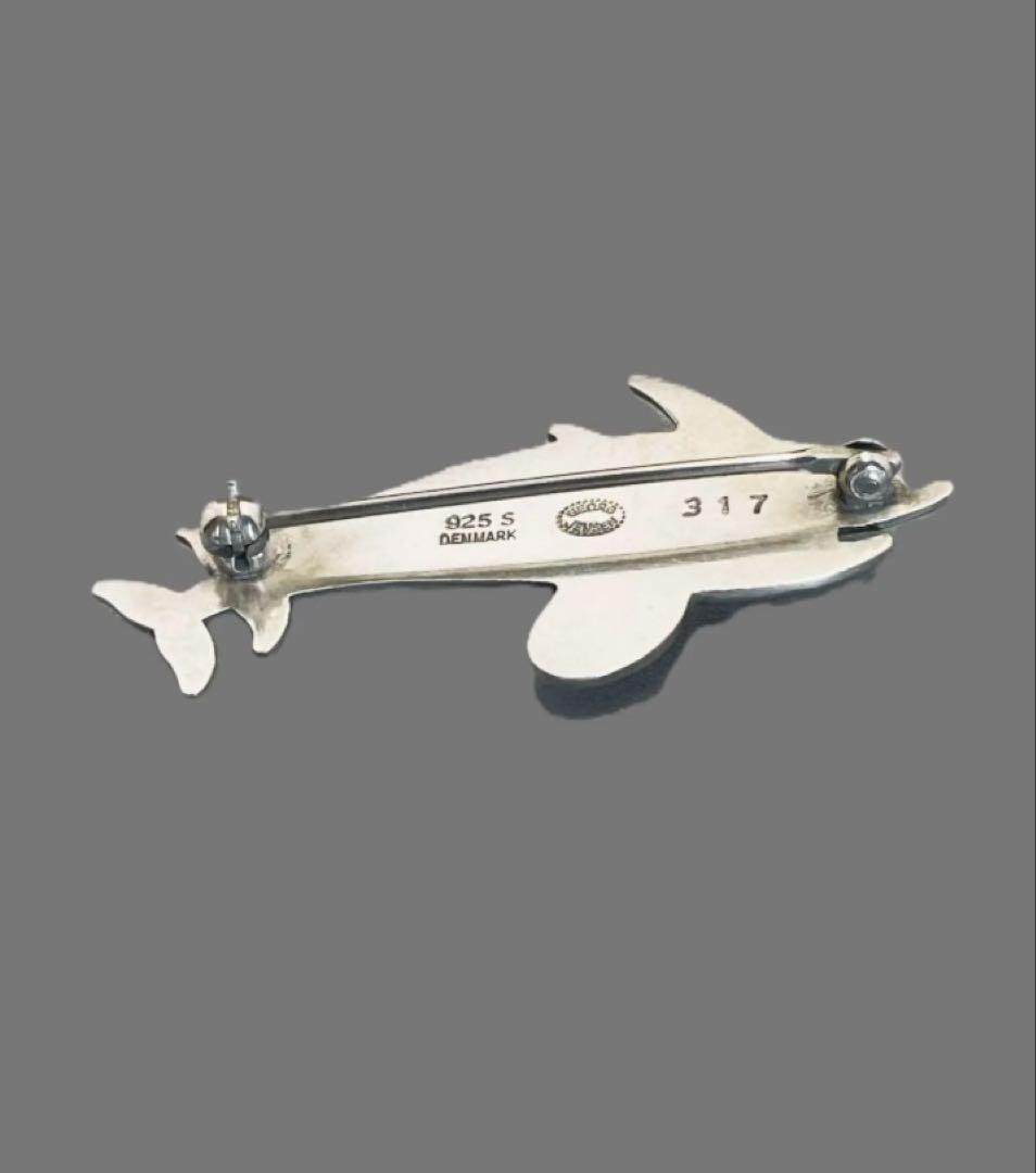   ジョージジェンセン　イルカ ブローチ