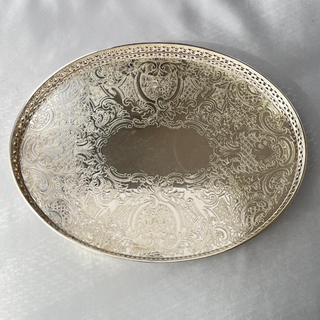 【Barker & Ellis】透かしのギャラリートレー/ドリンクトレー