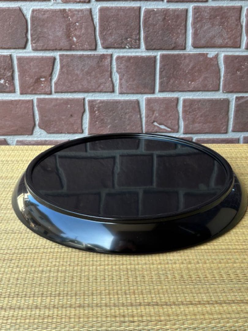 茶道具 八掛盆 木製 真塗 丸盆 螺鈿貝細工 漆器 紙箱付 ☆早いもの勝ち