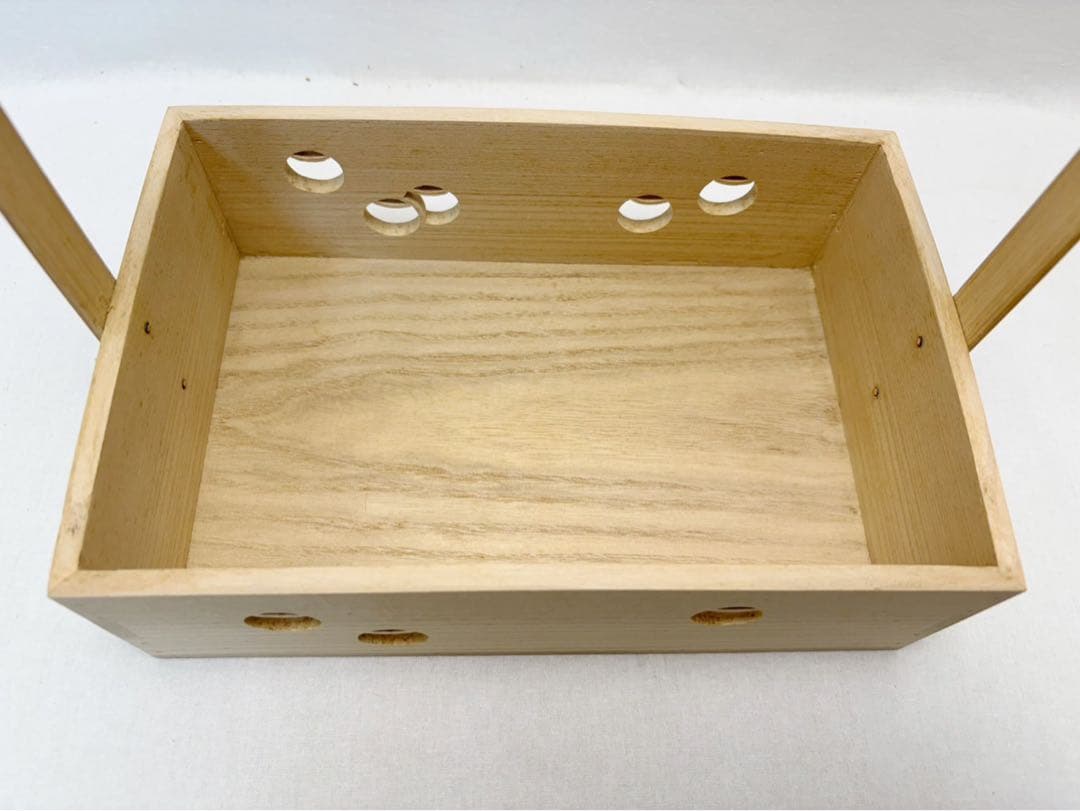 ほぼ未使用 茶道具 桐 一燈好写 つぼつぼ透かし 手持ち莨盆 喫煙具 木工芸