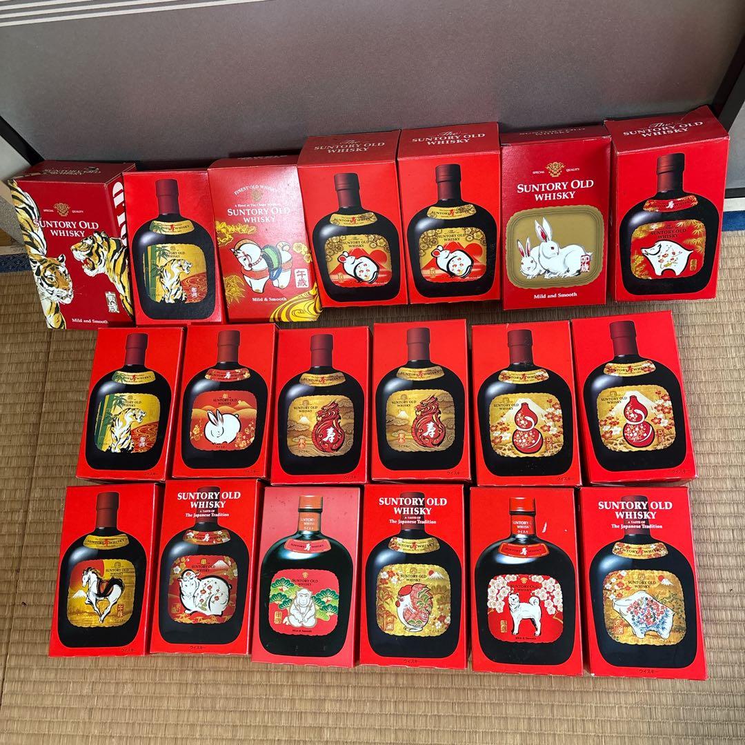 SUNTORY OLD WHISKY 干支デザイン12本セット +空箱7個おまけ