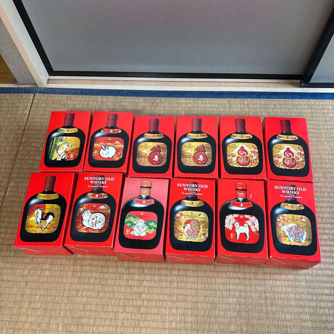 SUNTORY OLD WHISKY 干支デザイン12本セット +空箱7個おまけ