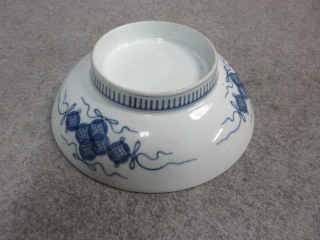 鍋島染付花図平鉢 [B24870]