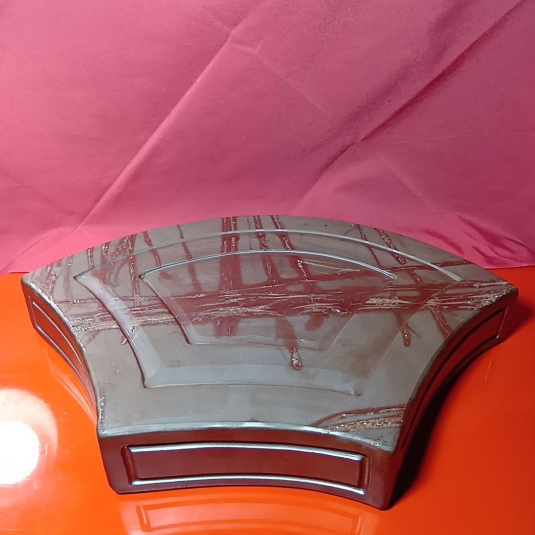 骨董品　備前焼　扇型器　飾り皿　お茶器　菓子皿、扇型皿　極美品