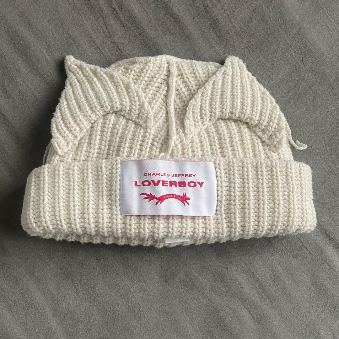 Charles Jeffrey loverboy 猫耳 ニット帽 ホワイト