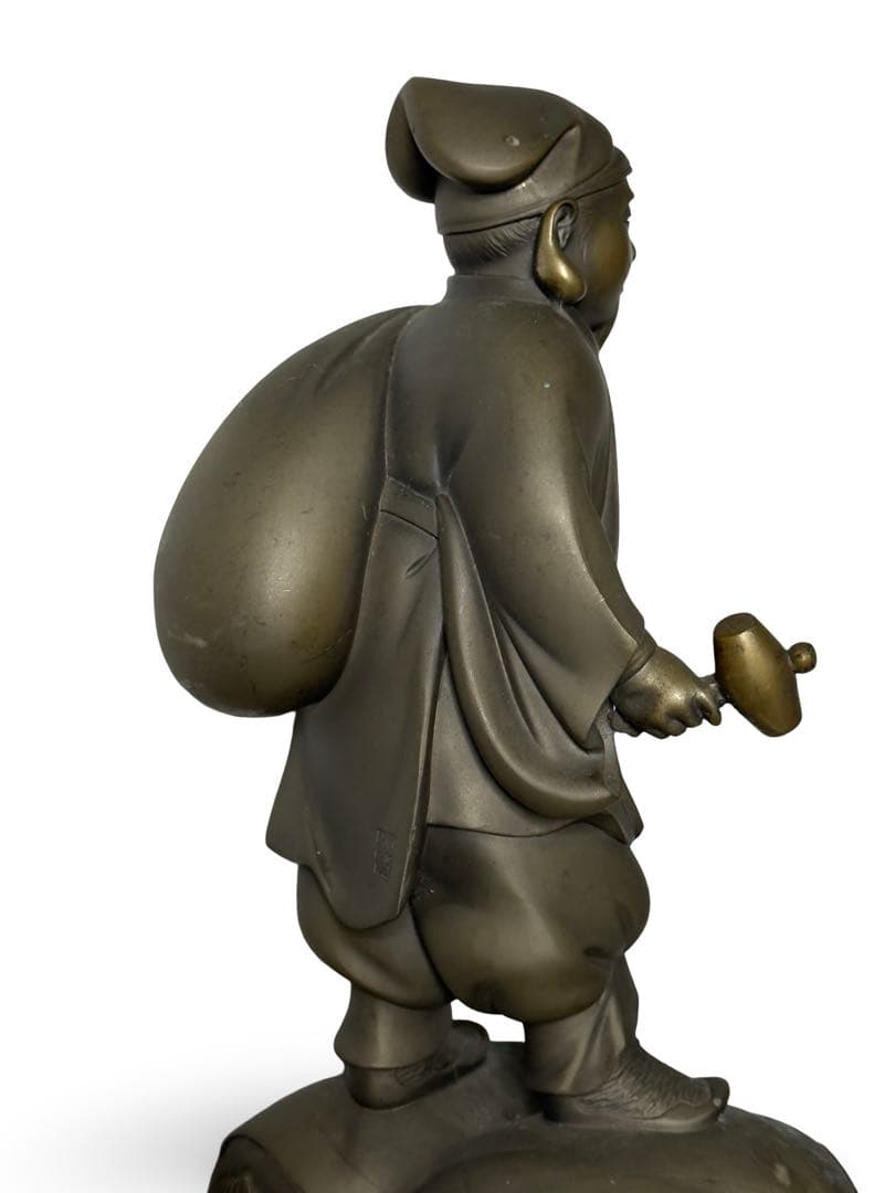 高村光雲作？　ブロンズ立像 笑顔の恵比寿像