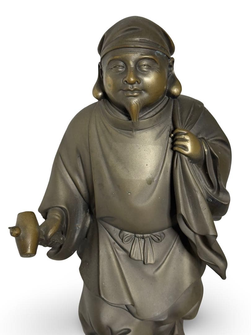 高村光雲作？　ブロンズ立像 笑顔の恵比寿像