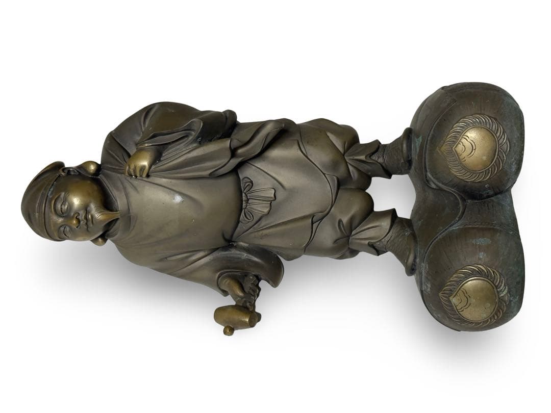 高村光雲作？　ブロンズ立像 笑顔の恵比寿像