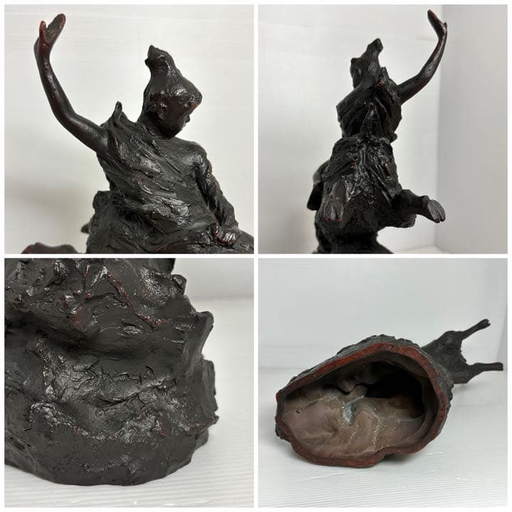 文化勲章 中村晋也作 ブロンズ「荒野の雄」イノシシ 亥 置物