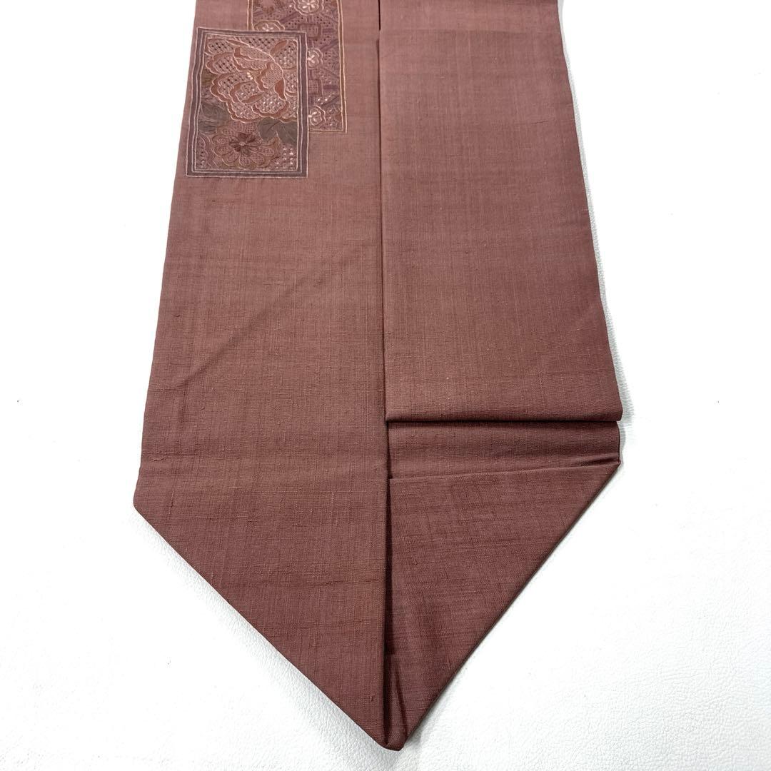 専用帯5146 5144 二点セット ●高級 正絹 紬 汕頭刺繍 名古屋仕立て