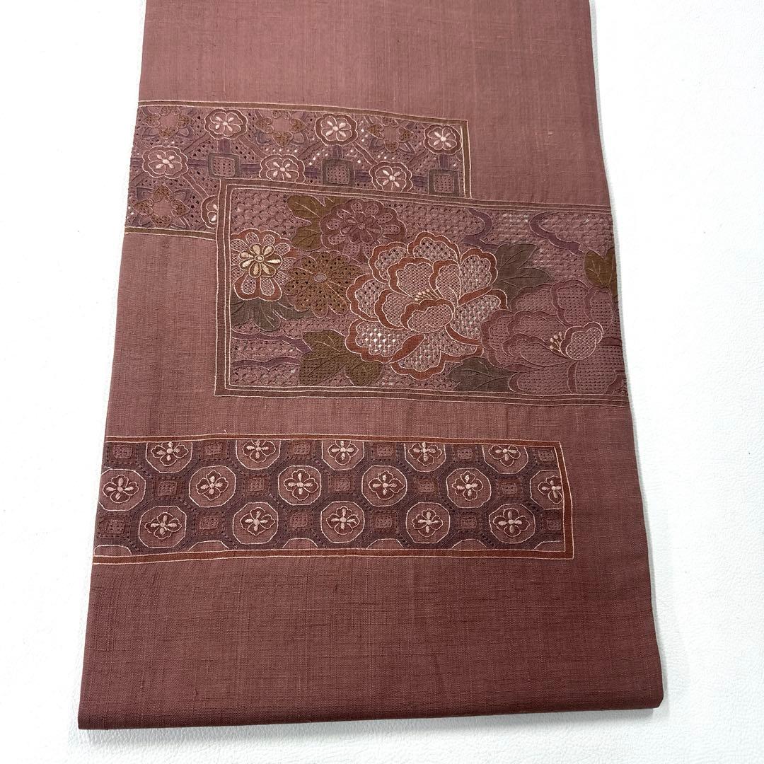 専用帯5146 5144 二点セット ●高級 正絹 紬 汕頭刺繍 名古屋仕立て