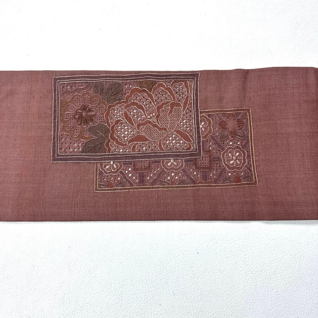 専用帯5146 5144 二点セット ●高級 正絹 紬 汕頭刺繍 名古屋仕立て