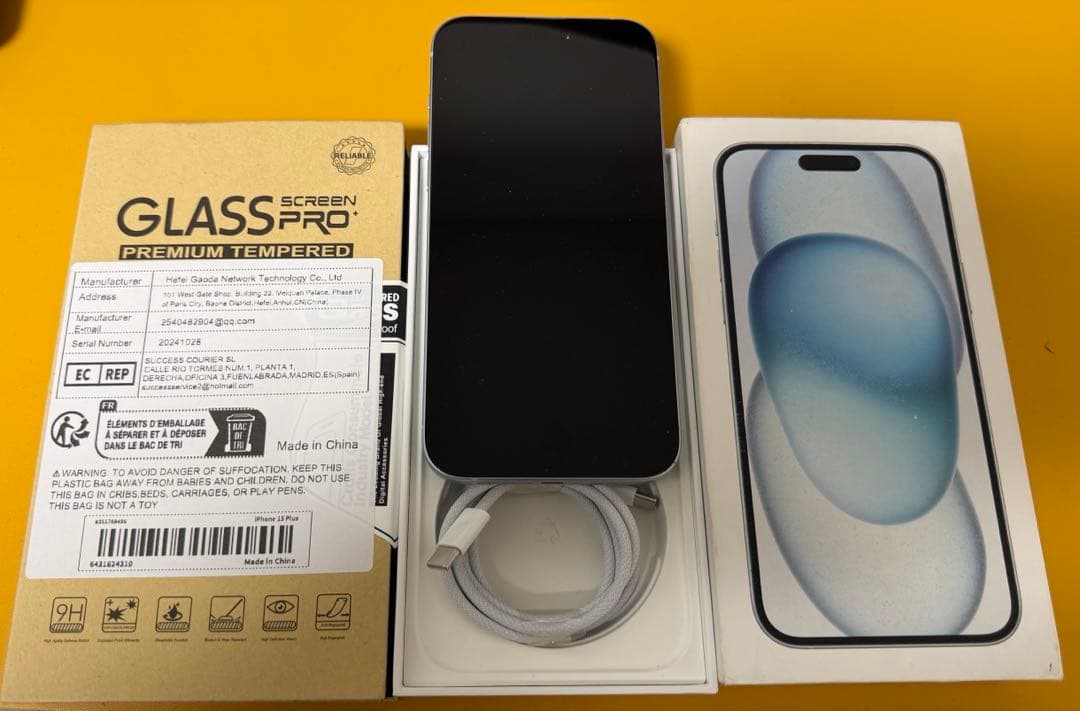 【週末セール】iPhone 15 plus ブルー　超美品　米国版　128GB