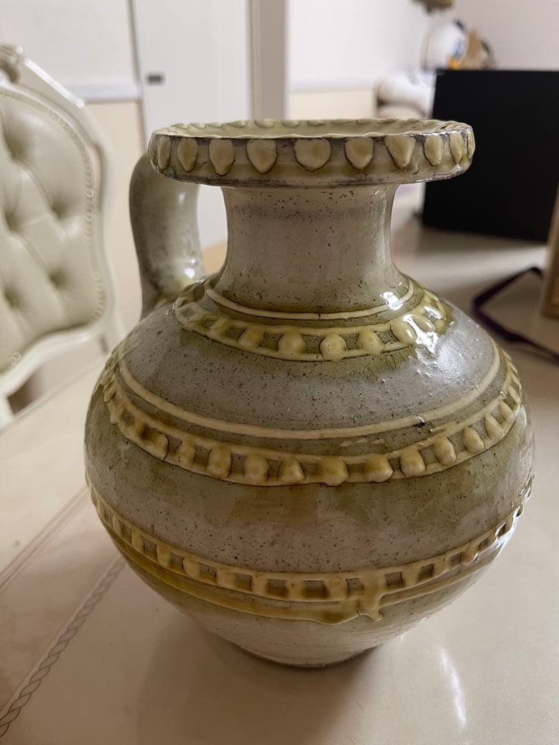 船木研兒　白釉手付壺　花瓶　水差し